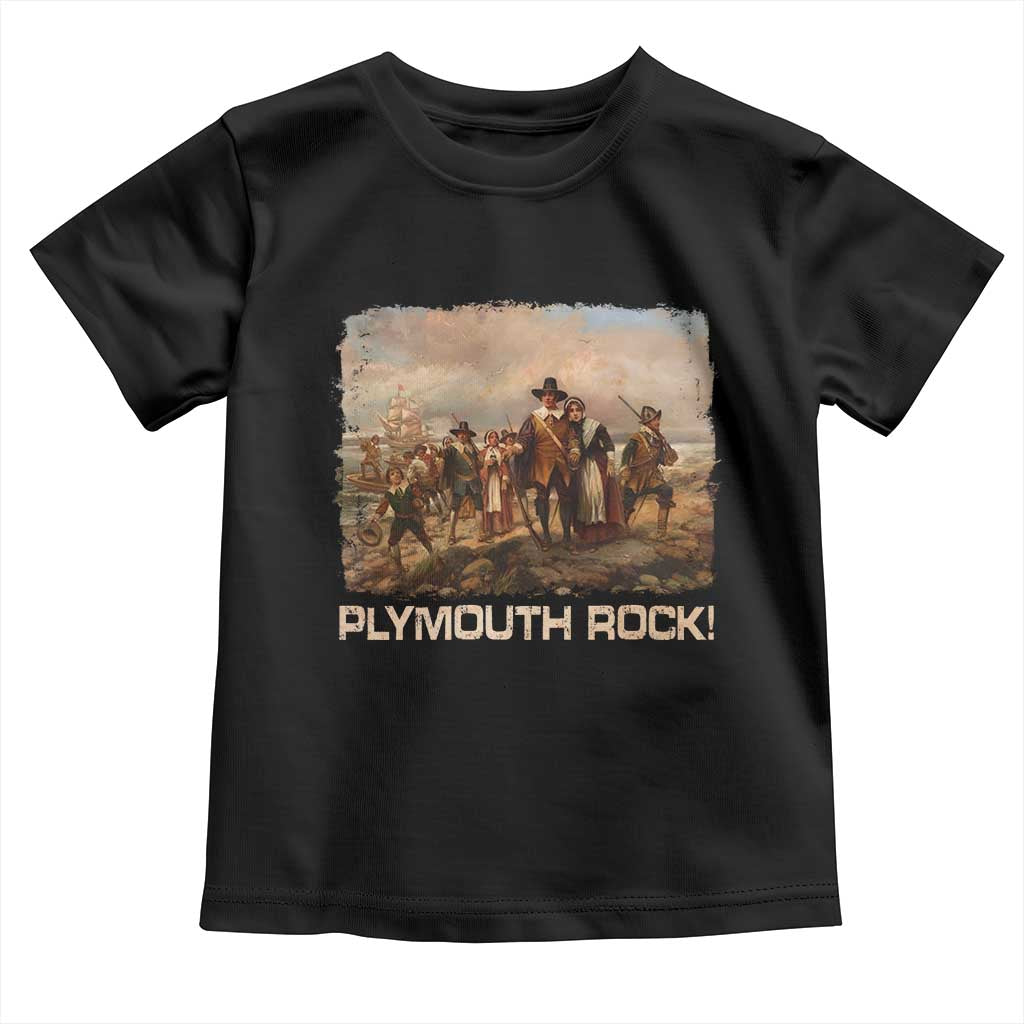 Plymouth Rock Toddler T Shirt Mayflower Pilgrims Thanksgiving History TS11 Black Print Your Wear