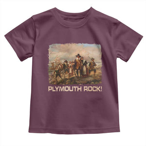 Plymouth Rock Toddler T Shirt Mayflower Pilgrims Thanksgiving History TS11 Maroon Print Your Wear