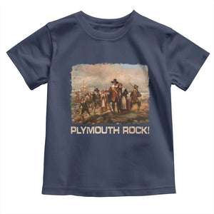 Plymouth Rock Toddler T Shirt Mayflower Pilgrims Thanksgiving History TS11 Navy Print Your Wear
