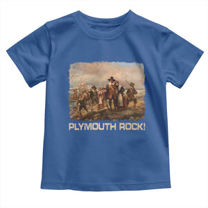 Plymouth Rock Toddler T Shirt Mayflower Pilgrims Thanksgiving History TS11 Royal Blue Print Your Wear