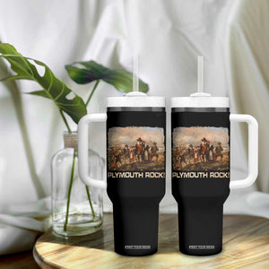 Plymouth Rock Tumbler With Handle Mayflower Pilgrims Thanksgiving History TS11 Print Your Wear