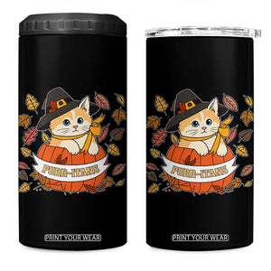 Funny Thanksgiving Cat Lover 4 in 1 Can Cooler Tumbler Purritans Pilgrim Puritans Hat TS11 One Size: 16 oz Black Print Your Wear