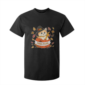Funny Thanksgiving Cat Lover T Shirt For Kid Purritans Pilgrim Puritans Hat TS11 Black Print Your Wear