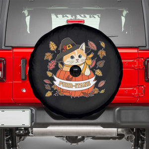 Funny Thanksgiving Cat Lover Spare Tire Cover Purritans Pilgrim Puritans Hat TS11 Black Print Your Wear