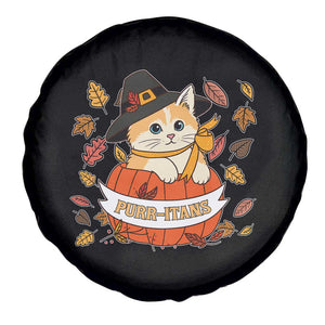 Funny Thanksgiving Cat Lover Spare Tire Cover Purritans Pilgrim Puritans Hat TS11 Print Your Wear