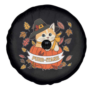 Funny Thanksgiving Cat Lover Spare Tire Cover Purritans Pilgrim Puritans Hat TS11 Print Your Wear