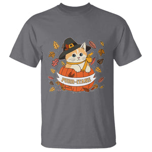 Funny Thanksgiving Cat Lover T Shirt Purritans Pilgrim Puritans Hat TS11 Charcoal Print Your Wear
