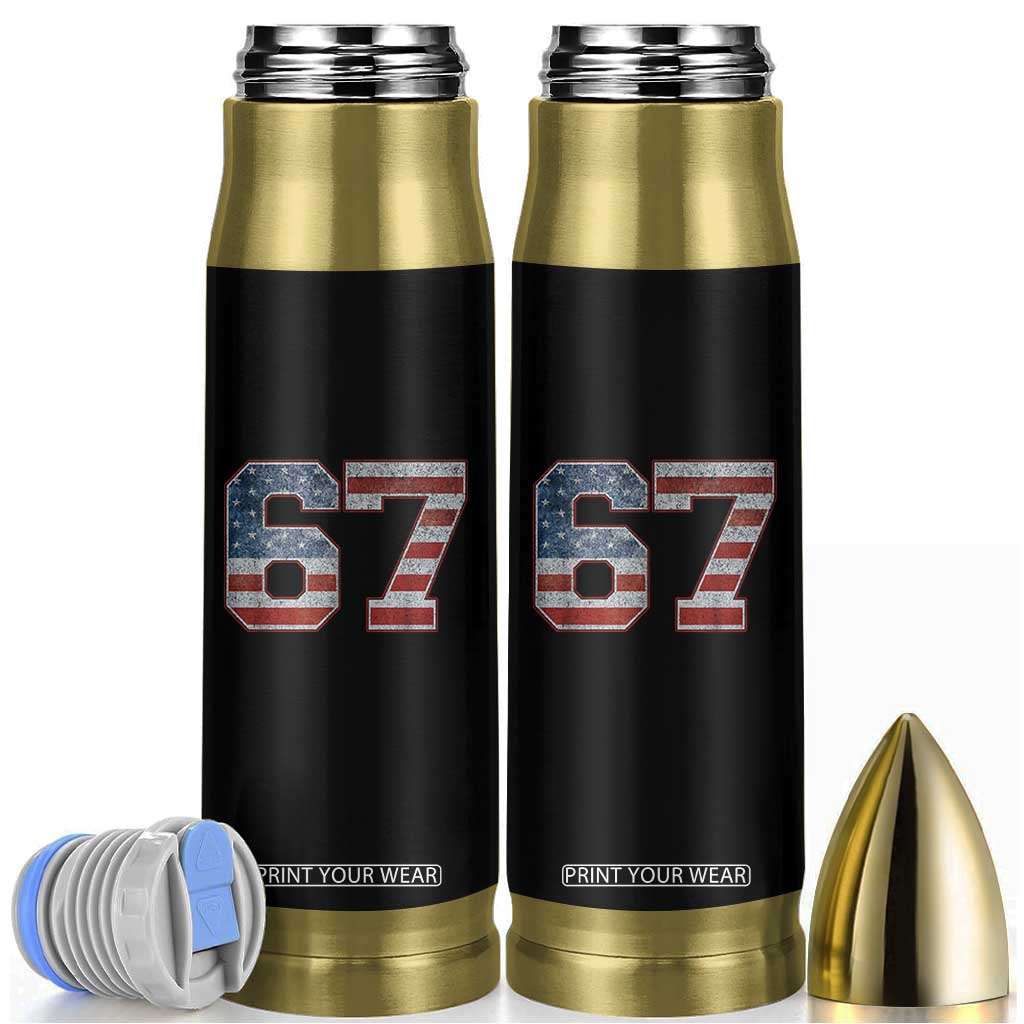 Funny Six Seven 67 Meme Vintage American Flag Bullet Tumbler TS11 Black Print Your Wear