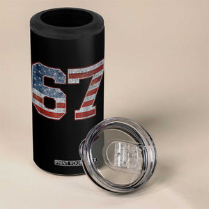 Funny Six Seven 67 Meme Vintage American Flag 4 in 1 Can Cooler Tumbler TS11 Print Your Wear