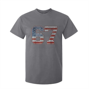 Funny Six Seven 67 Meme Vintage American Flag T Shirt For Kid TS11 Charcoal Print Your Wear