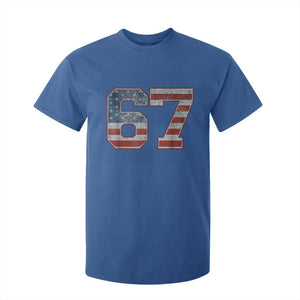 Funny Six Seven 67 Meme Vintage American Flag T Shirt For Kid TS11 Royal Blue Print Your Wear
