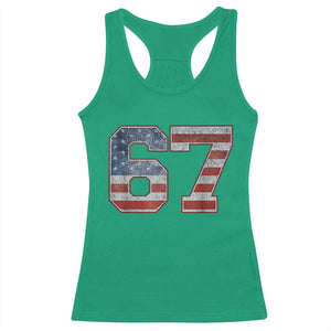 Funny Six Seven 67 Meme Vintage American Flag Racerback Tank Top TS11 Irish Green Print Your Wear