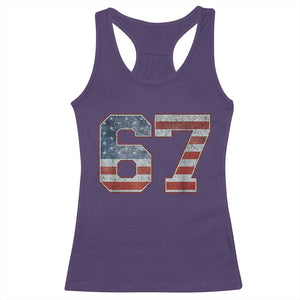 Funny Six Seven 67 Meme Vintage American Flag Racerback Tank Top TS11 Purple Print Your Wear