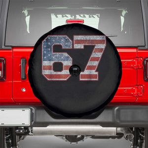 Funny Six Seven 67 Meme Vintage American Flag Spare Tire Cover TS11 Black Print Your Wear