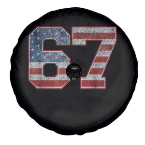 Funny Six Seven 67 Meme Vintage American Flag Spare Tire Cover TS11 Print Your Wear
