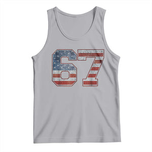 Funny Six Seven 67 Meme Vintage American Flag Tank Top TS11 Athletic Heather Print Your Wear