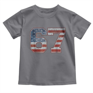 Funny Six Seven 67 Meme Vintage American Flag Toddler T Shirt TS11 Charcoal Print Your Wear