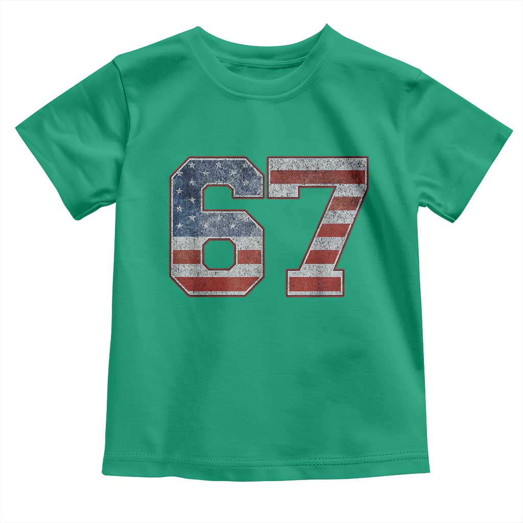 Funny Six Seven 67 Meme Vintage American Flag Toddler T Shirt TS11 Irish Green Print Your Wear