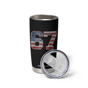 Funny Six Seven 67 Meme Vintage American Flag Tumbler Cup TS11 Print Your Wear
