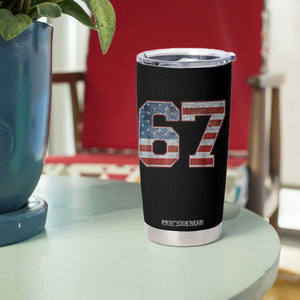 Funny Six Seven 67 Meme Vintage American Flag Tumbler Cup TS11 Print Your Wear