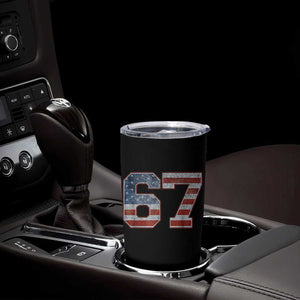 Funny Six Seven 67 Meme Vintage American Flag Tumbler Cup TS11 Print Your Wear