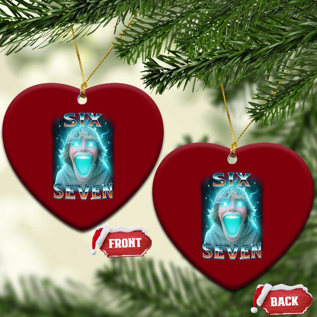Funny Six Seven The Mason 67 Kid Gen Alpha Meme Ceramic Ornament TS11 Print Your Wear