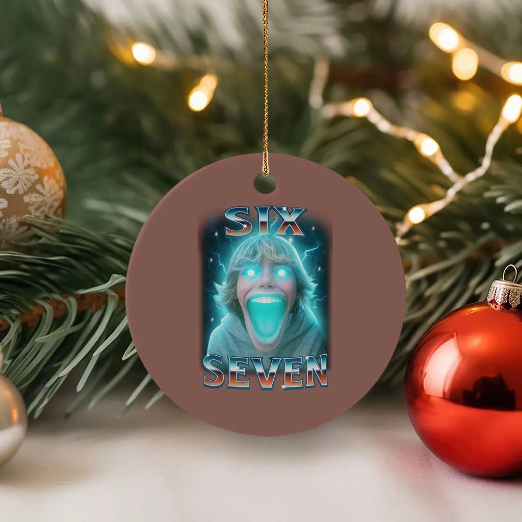 Funny Six Seven The Mason 67 Kid Gen Alpha Meme Ceramic Ornament TS11 1pc Mocha Print Your Wear
