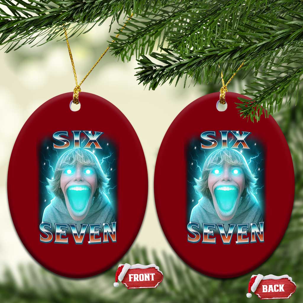 Funny Six Seven The Mason 67 Kid Gen Alpha Meme Ceramic Ornament TS11 Print Your Wear