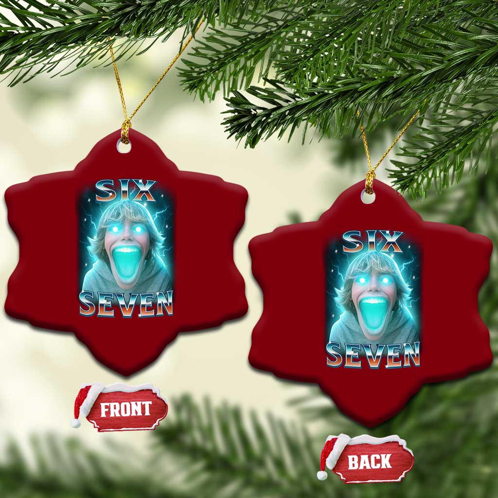 Funny Six Seven The Mason 67 Kid Gen Alpha Meme Ceramic Ornament TS11 Print Your Wear