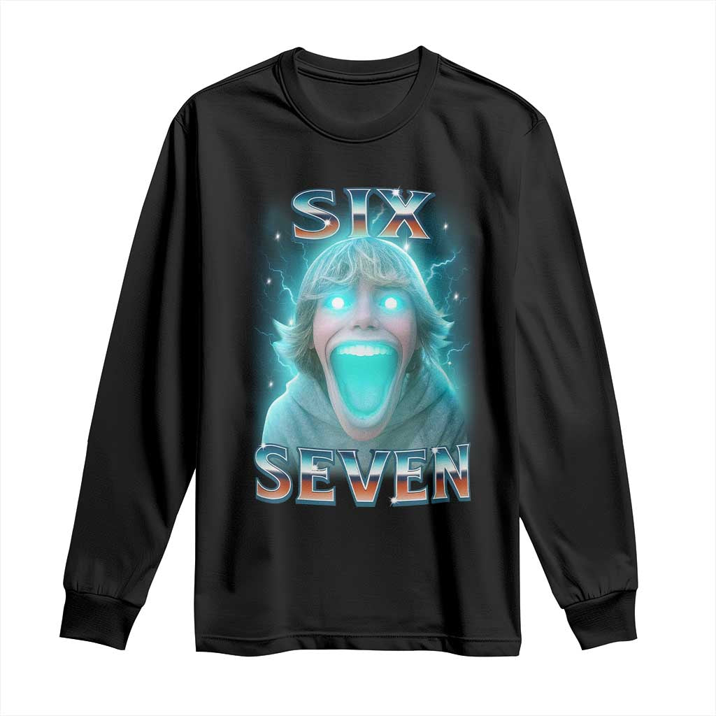 Funny Six Seven The Mason 67 Kid Gen Alpha Meme Long Sleeve Shirt TS11 Black Print Your Wear