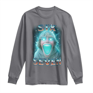 Funny Six Seven The Mason 67 Kid Gen Alpha Meme Long Sleeve Shirt TS11 Charcoal Print Your Wear