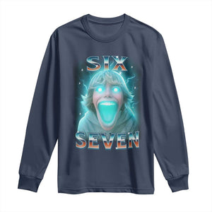 Funny Six Seven The Mason 67 Kid Gen Alpha Meme Long Sleeve Shirt TS11 Navy Print Your Wear