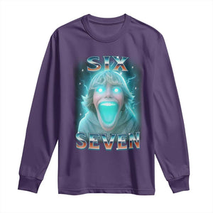 Funny Six Seven The Mason 67 Kid Gen Alpha Meme Long Sleeve Shirt TS11 Purple Print Your Wear