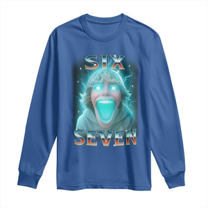 Funny Six Seven The Mason 67 Kid Gen Alpha Meme Long Sleeve Shirt TS11 Royal Blue Print Your Wear