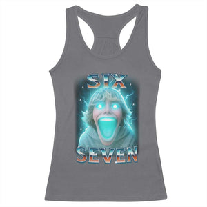 Funny Six Seven The Mason 67 Kid Gen Alpha Meme Racerback Tank Top TS11 Charcoal Print Your Wear