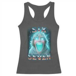Funny Six Seven The Mason 67 Kid Gen Alpha Meme Racerback Tank Top TS11 Dark Heather Print Your Wear
