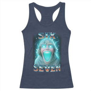 Funny Six Seven The Mason 67 Kid Gen Alpha Meme Racerback Tank Top TS11 Navy Print Your Wear