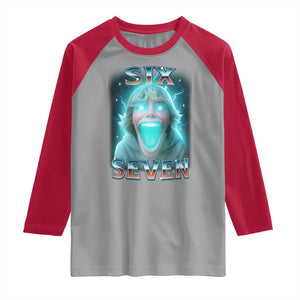 Funny Six Seven The Mason 67 Kid Gen Alpha Meme Raglan Shirt TS11 Sport Gray Red Print Your Wear