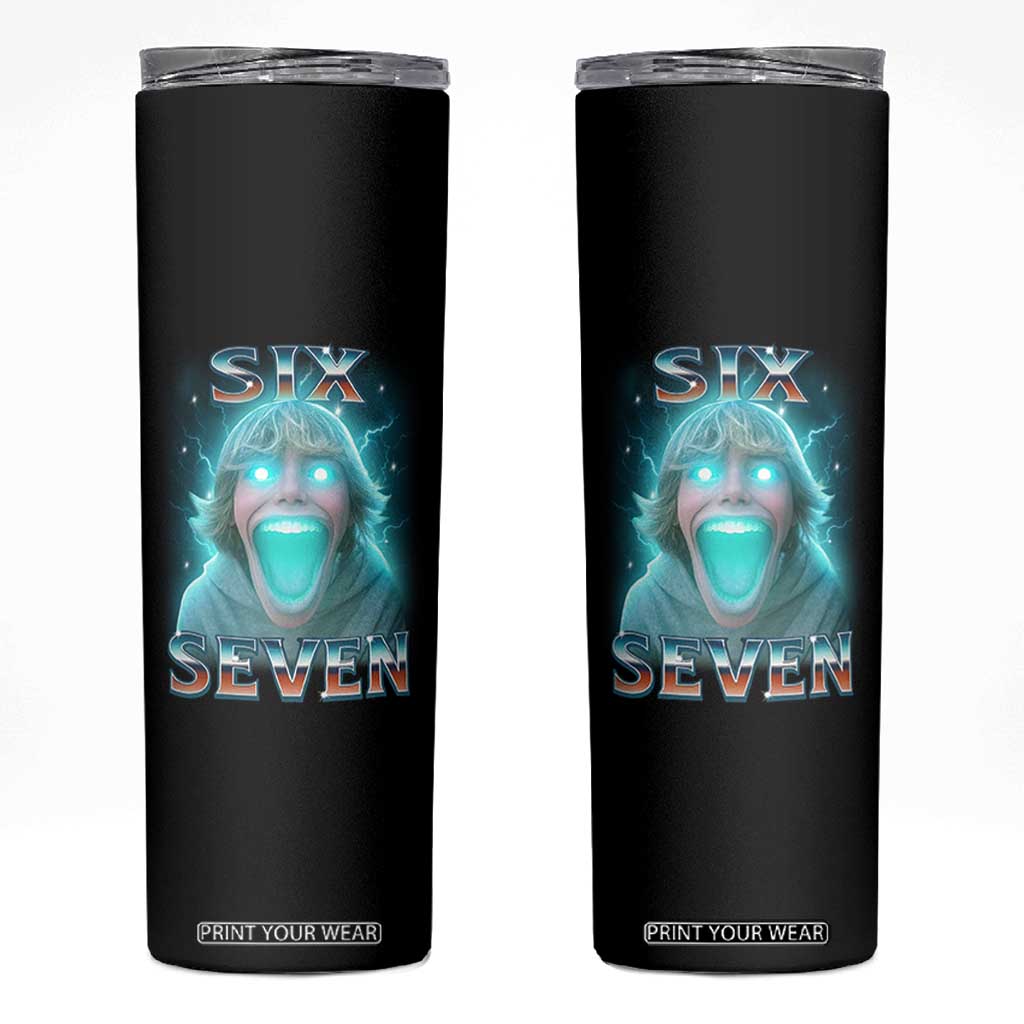 Funny Six Seven The Mason 67 Kid Gen Alpha Meme Skinny Tumbler TS11 Black Print Your Wear