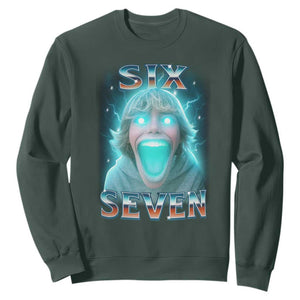 Funny Six Seven The Mason 67 Kid Gen Alpha Meme Sweatshirt TS11 Dark Forest Green Print Your Wear