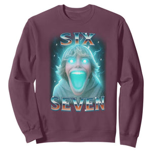 Funny Six Seven The Mason 67 Kid Gen Alpha Meme Sweatshirt TS11 Maroon Print Your Wear