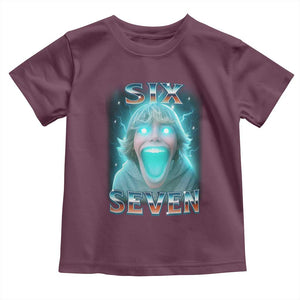 Funny Six Seven The Mason 67 Kid Gen Alpha Meme Toddler T Shirt TS11 Maroon Print Your Wear