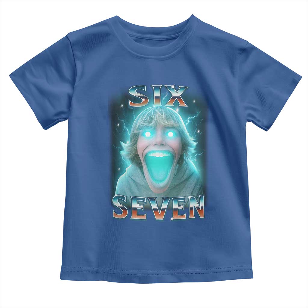 Funny Six Seven The Mason 67 Kid Gen Alpha Meme Toddler T Shirt - Viral Humor Tee TS11 Royal Blue Print Your Wear