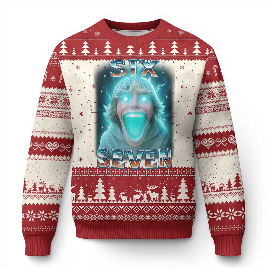 Funny Six Seven The Mason 67 Kid Gen Alpha Meme Knit Sweatshirt TS11 Red Print Your Wear