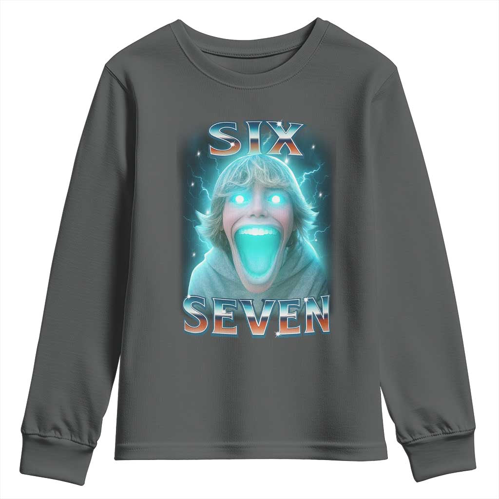 Funny Six Seven The Mason 67 Kid Gen Alpha Meme Youth Sweatshirt TS11 Dark Heather Print Your Wear