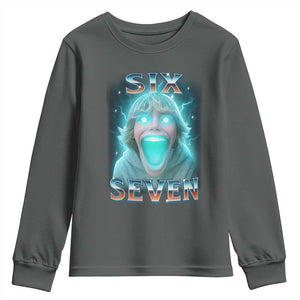 Funny Six Seven The Mason 67 Kid Gen Alpha Meme Youth Sweatshirt TS11 Dark Heather Print Your Wear
