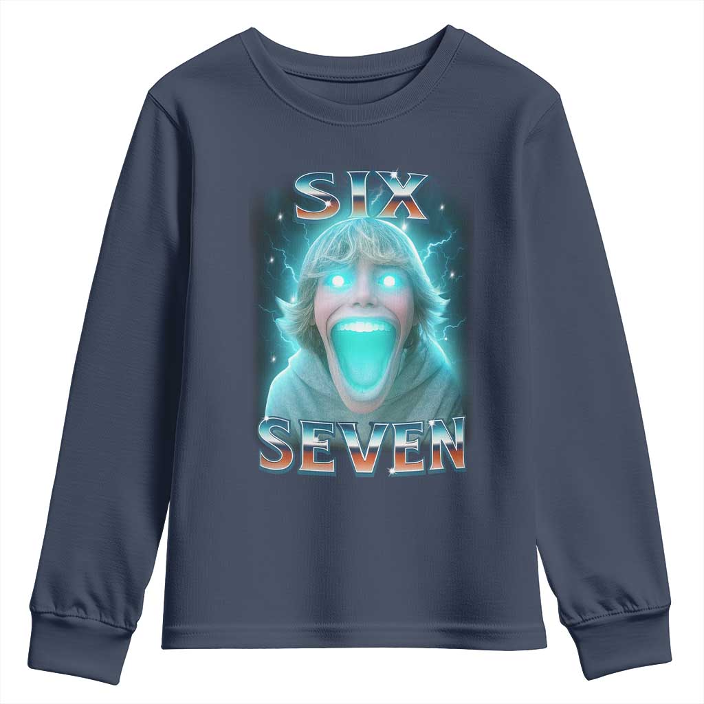 Funny Six Seven The Mason 67 Kid Gen Alpha Meme Youth Sweatshirt TS11 Navy Print Your Wear
