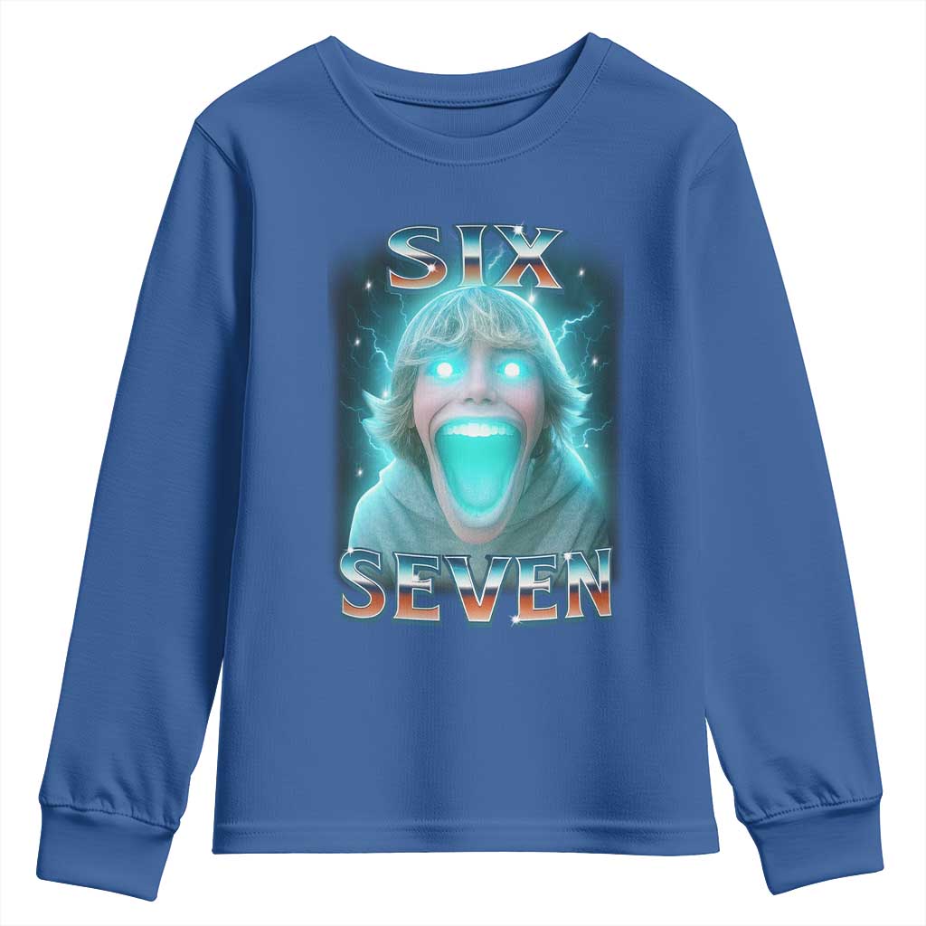 Funny Six Seven The Mason 67 Kid Gen Alpha Meme Youth Sweatshirt TS11 Royal Blue Print Your Wear