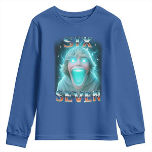 Funny Six Seven The Mason 67 Kid Gen Alpha Meme Youth Sweatshirt TS11 Royal Blue Print Your Wear