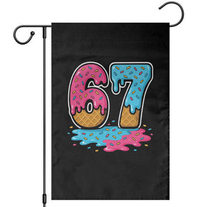 Funny 67 Ice Cream Drip Meme Six Seven Gen Alpha Slang Garden Flag TS11 Black Print Your Wear